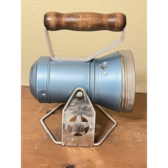 Vtg Amtrak Star Headlight & Lantern Co. Railroad Spot Light Blue Wood Handle Old - Picture 1 of 10